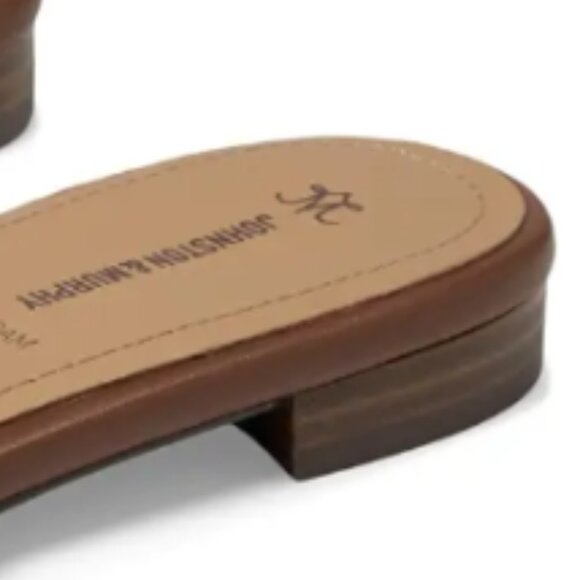 NEW JOHNSTON AND MURPHY Leather Lilly Chain Slide Sandals black for women 253 - Picture 7 of 7